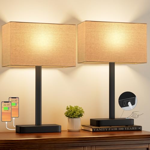 Touch Lamps for Nightstand Set of 2