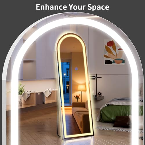 Arch Full Length Standing Mirror with LED Lights