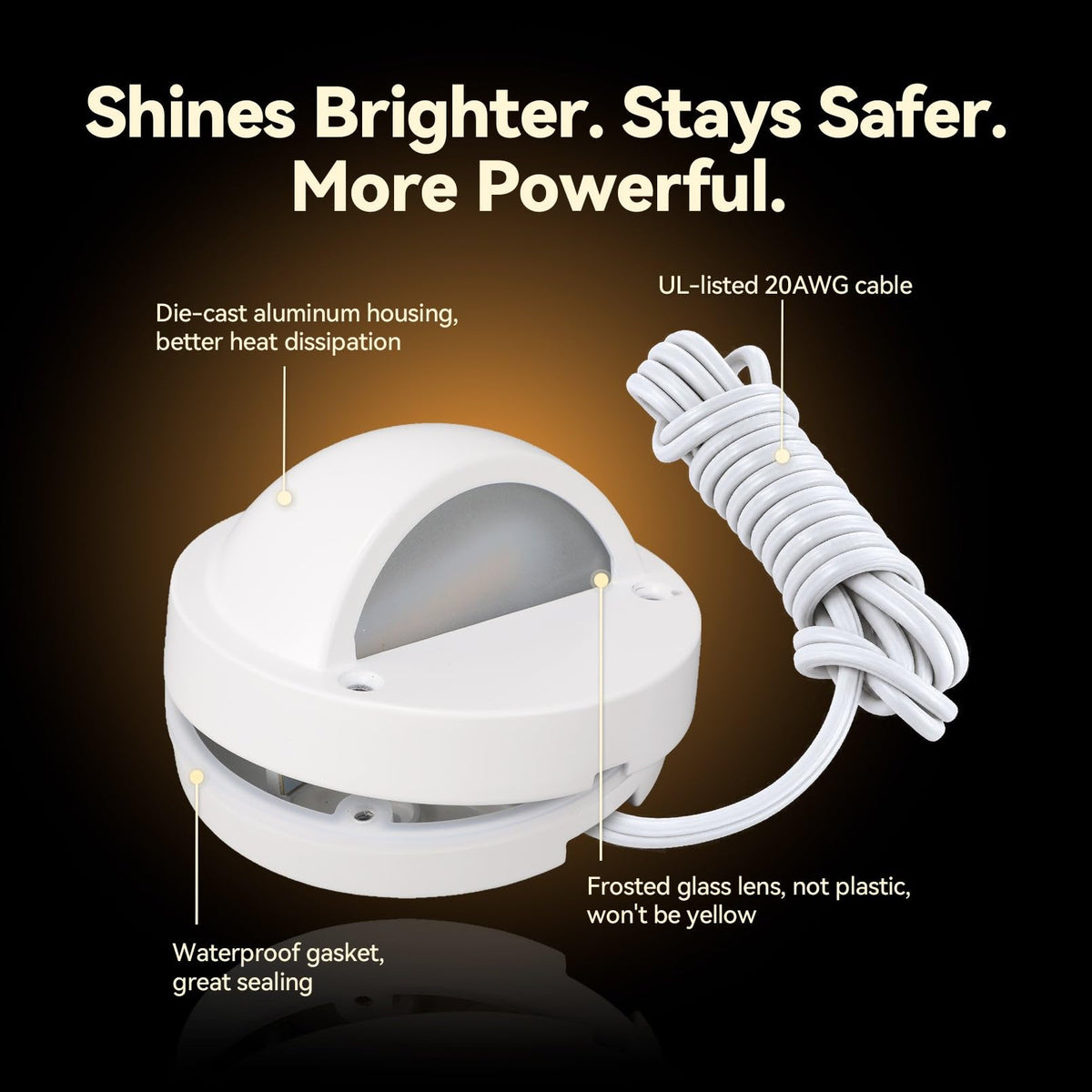 6 Pack 5CCT 3.74 Inch Low Voltage LED Deck Lights (White)
