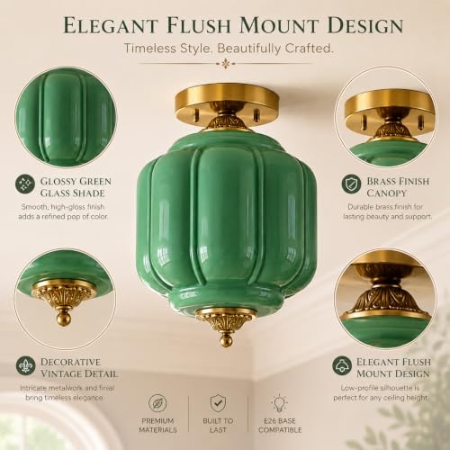 Glass Semi Flush Mount Ceiling Light Fixture