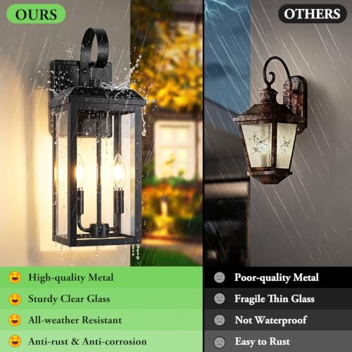 17.7" Large Outdoor Wall Lights (Matte Black / 17.8")