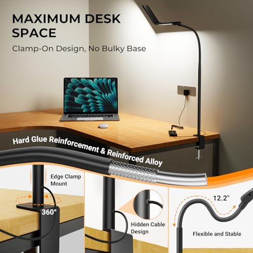 LED Desk Lamps for Home Office (Black)