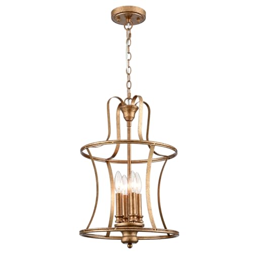 Modern Lantern Pendant Light 4 (Rusty Gold)