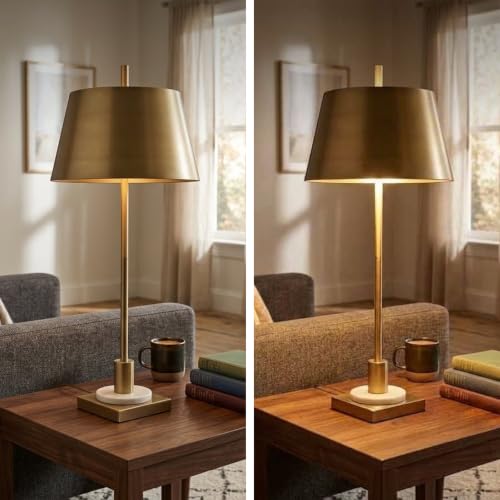 Fritzburn Metal Buffet Table Lamp (Gold Finish/White / Table Lamp)