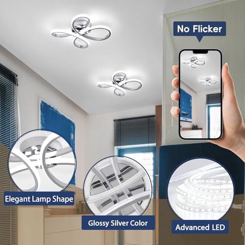Modern LED Ceiling Light (Chrome / 1 Pack)