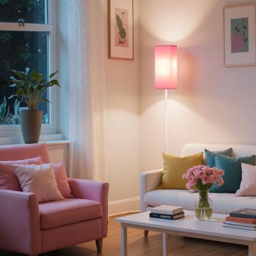 64.6" Floor Lamp (Pink + White)