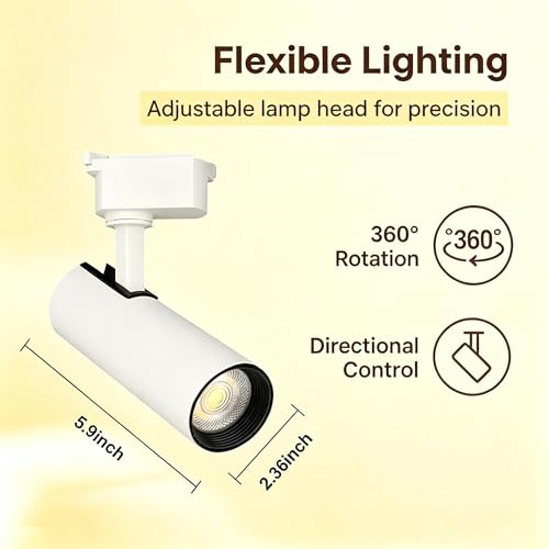 Plug in H Type LED Track Lighting Kits Dimmable Spotlights Oval Base (Lights Only)
