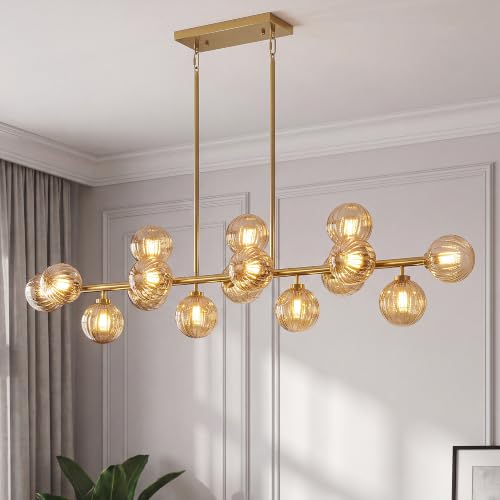 Mid Century Modern Chandelier Linear Chandeliers Pendant Lighting Fixture for Dining Room
