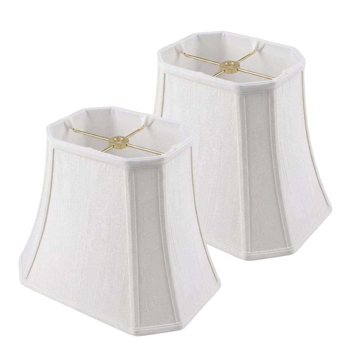 BSO-710-12WH-2 Rectangle Cut Corner Basic Lamp Shade, (5x6.5) x (8x12) x 10, White, 2-Pack ((5x6.5) x (8x12) x 10 / White - 2 Pack)