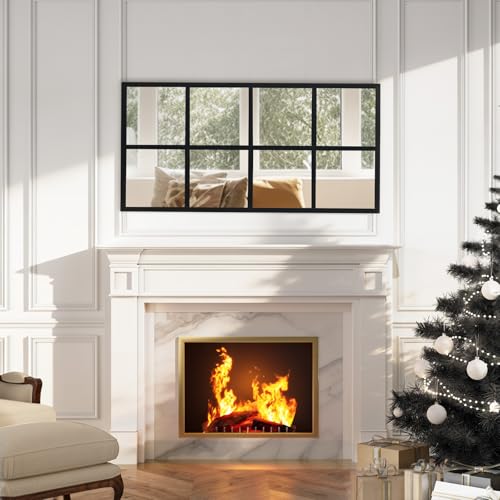 Window Pane Wall Mirror (Claccic Black-rect / 32.5"L x 16"W)