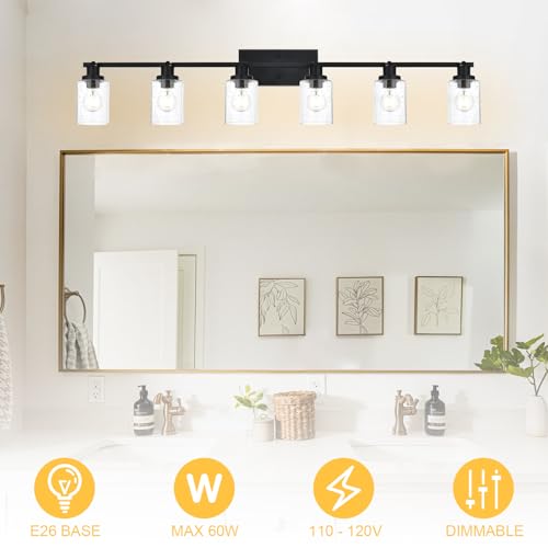 6 Light Black Track Lighting Kit Ceiling Mount Kitchen Track Lighting Fixtures (Black / 6-Light)