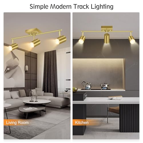 3 Light Track Lighting Fixtures Ceiling (3 light-gold)