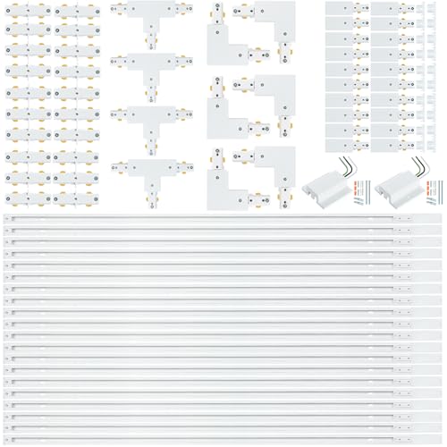 65.6FT H Track Lighting Rail Kit (White / 65.6FT)
