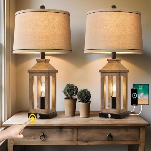 23.75" Farmhouse Dual USB Charging Ports 3 (Wood Grain)