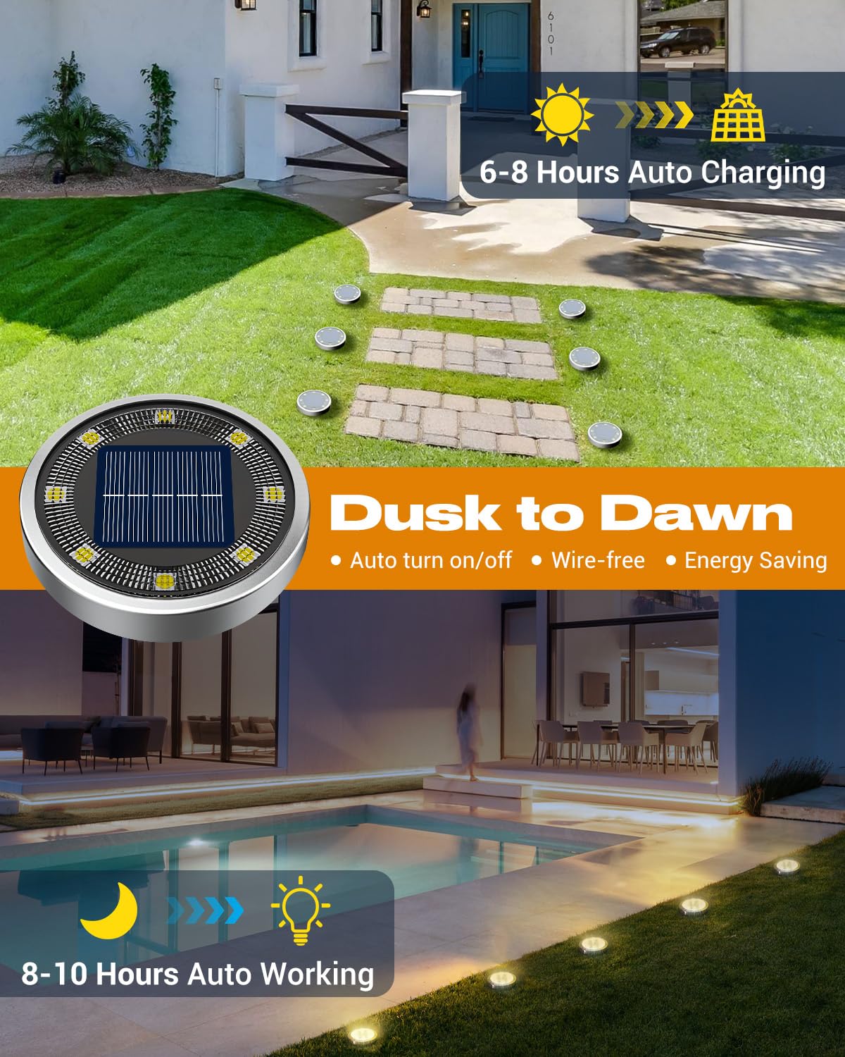24 Pack Solar Lights Outdoor Waterproof (Warm White / 24 Pack)