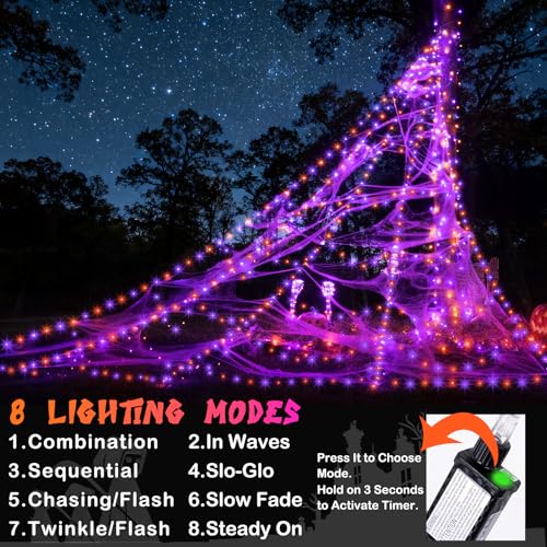 Spider Web Lights for Halloween Decorations Outdoor
