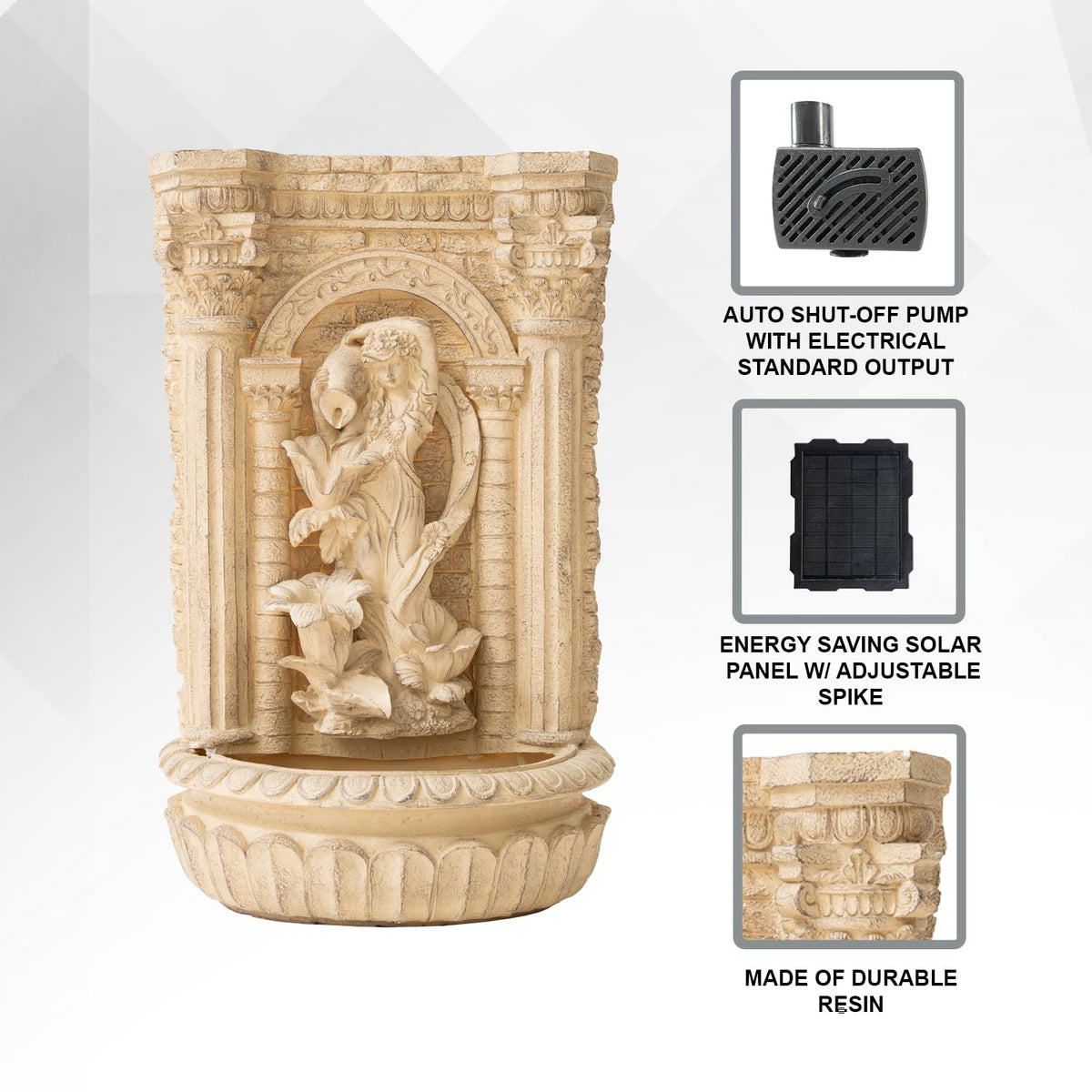 30.3" Solar Pot Fountain (Brown)