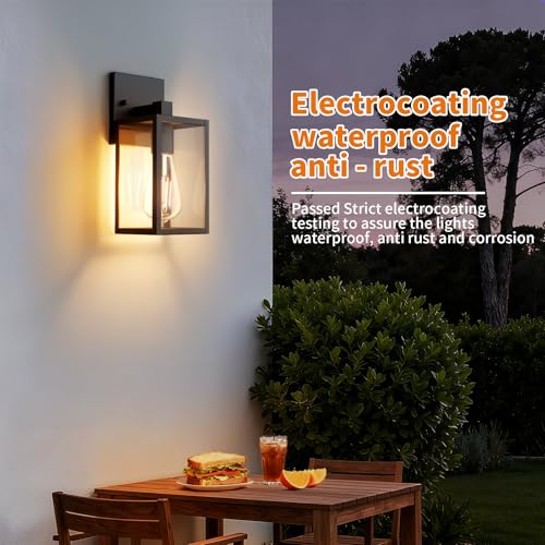 Outdoor Light Fixtures Wall Mount (Black / 10.24'')