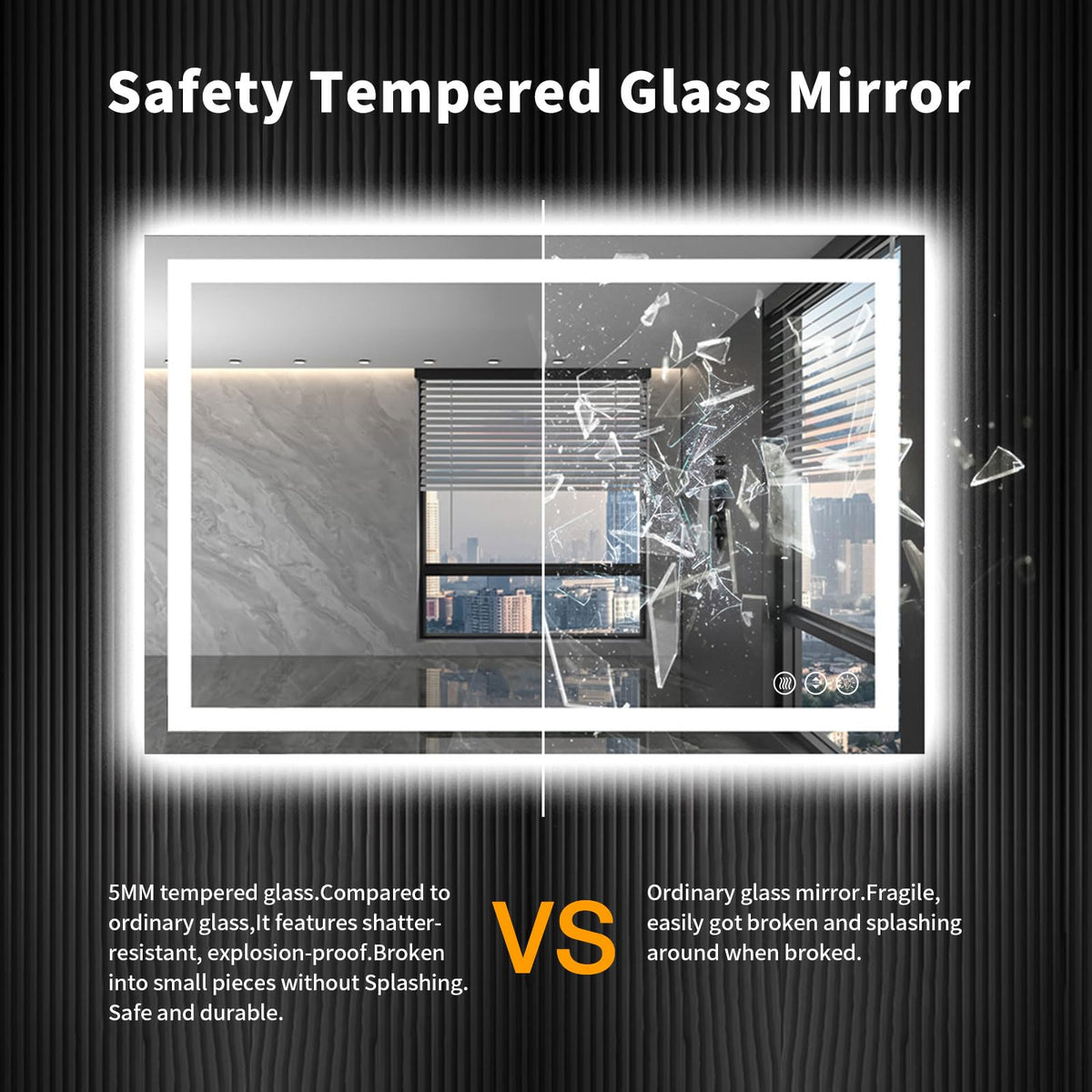40"X32" LED Bathroom Mirror with Lights (Led / 32"L x 40"W)