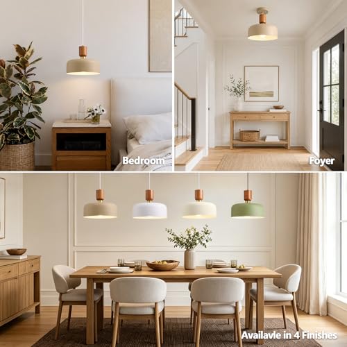 12" Mid Century Modern Pendant Lights Kitchen Island with Brown Metal Shade (Light Brown / 12 inches)