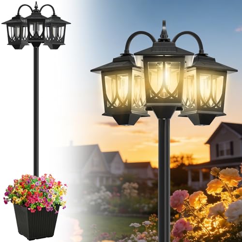 74inch Solar Lamp Post with Planter