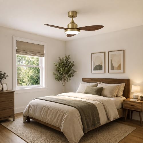 42" Ceiling Fan with Lights (Gold & Walnut / 42 Inch)