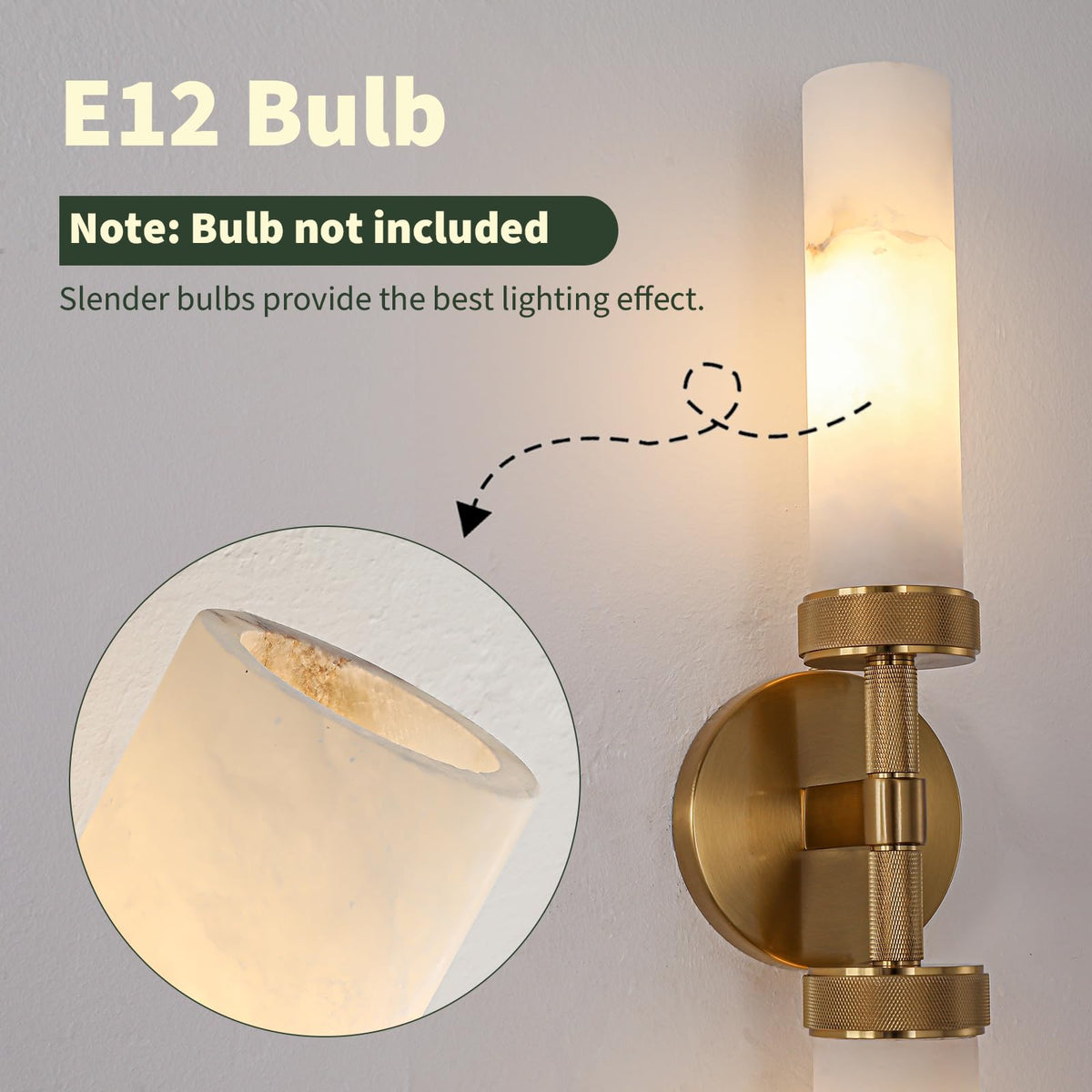 Alabaster Wall Sconces (Gold-22in-1 Pack)