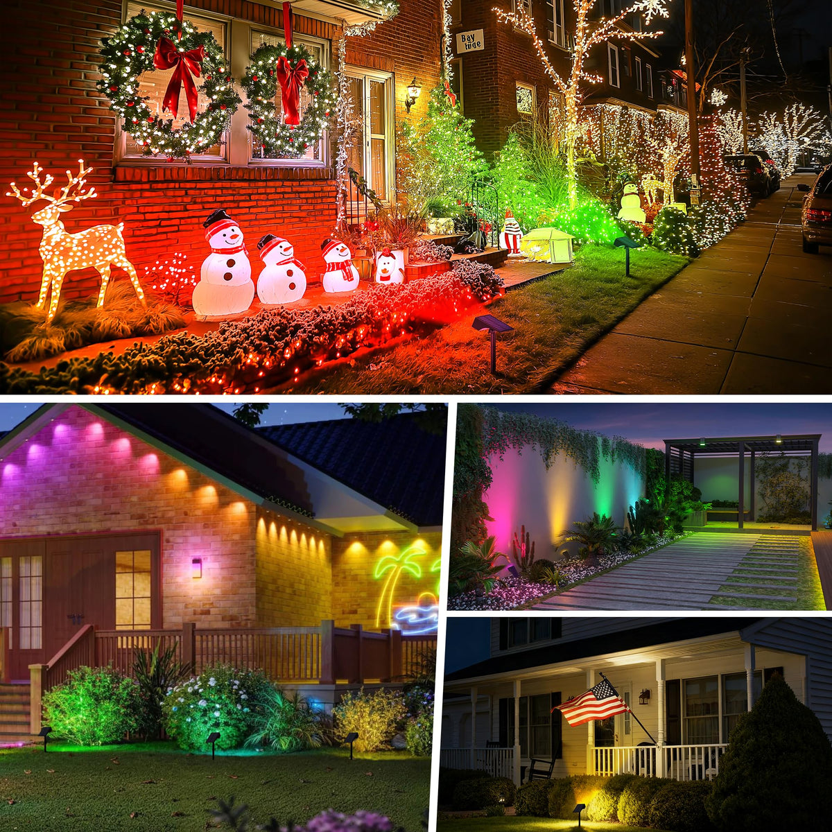 Solar Spot Lights Outdoor Color Changing 12 Pack Halloween Spotlight (RGB (Red, Green, Blue) / 12 Pack)