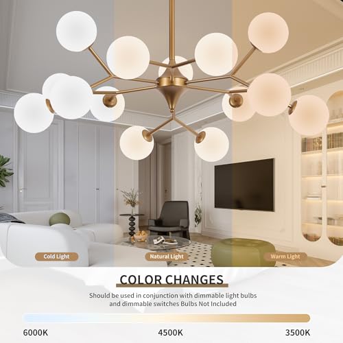 39" Reddish Sand Gold Sputnik Chandelier 15 (Reddish Sand Gold)