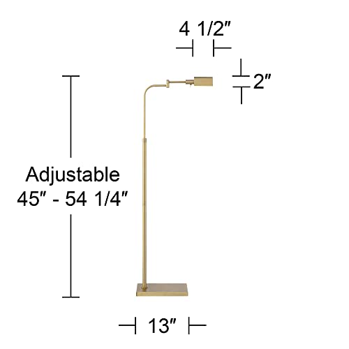 Keegan Warm Gold Adjustable Swing Arm Pharmacy 54" Tall Floor Lamp (Warm Gold)