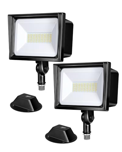 2 Pack 65W LED Outdoor Flood Light (Black-65 Watts)