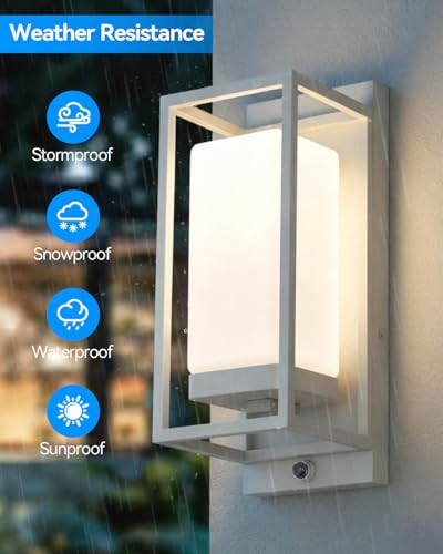 Dusk to Dawn Outdoor Wall Lights 2 Pack (White)