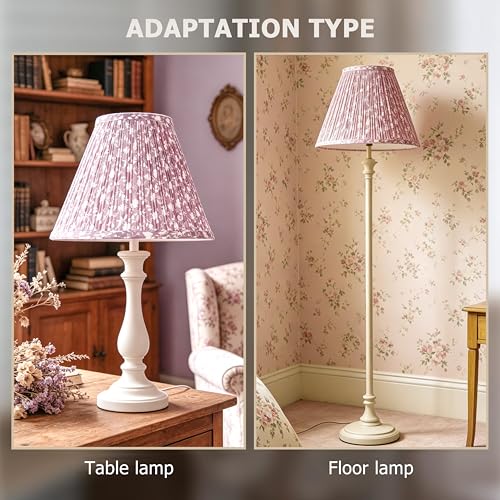 Lamp Shades Pink Floral Set of 2 Bell Shade 6"×13"×9.8" (Pink-2 Pack / 6*13*9.8in)