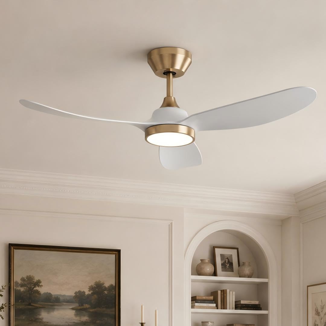 42 Inch Ceiling Fan with Lights (White & Gold / 42 inch)