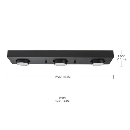 3 Light Matte Black LED Integrated Track Lighting (Black, Bleecker)