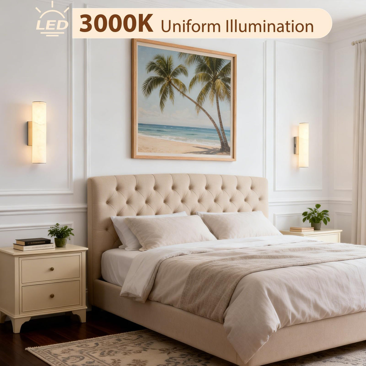 14.2in Alabaster Wall Sconces (Nickel-14.2in-1 Pack)