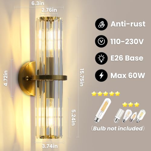 Crystal Wall Sconce Set of Two