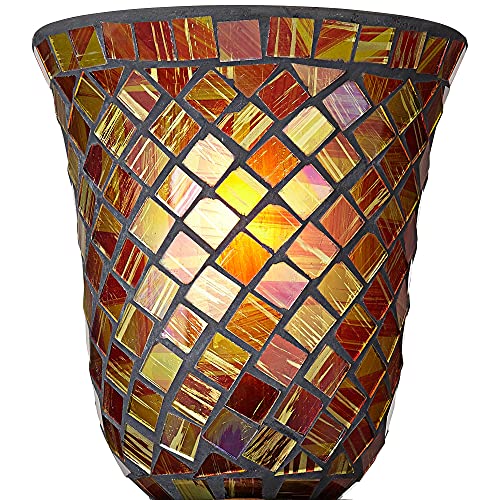 Mosaic Brown Glass 12" High Uplight Accent Lamp