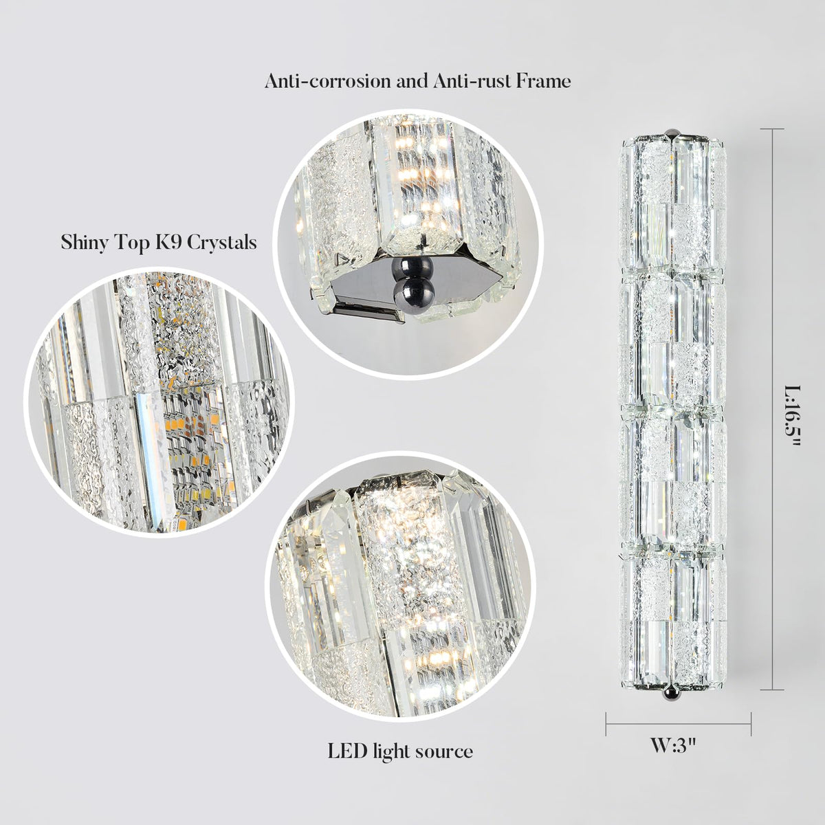 LED Crystal Wall Sconces (4 Level-2)