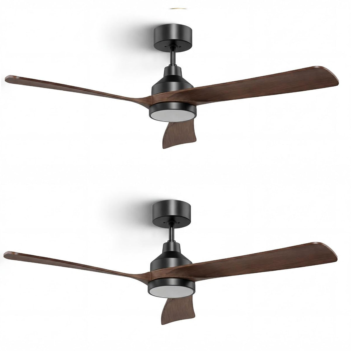 2 Pack 52 Inch Ceiling Fan with Lights (black & walnut / 52 Inch)