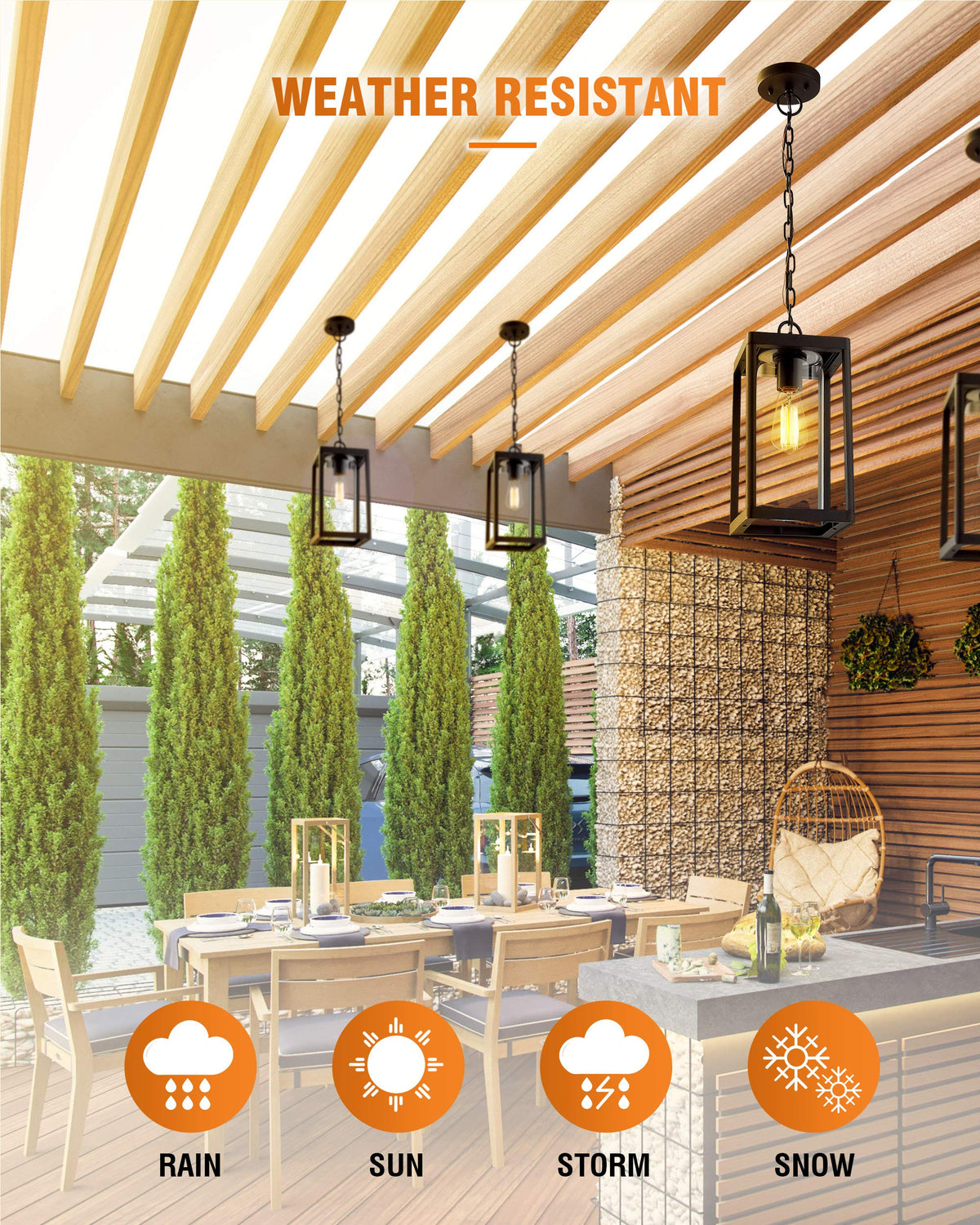 Outdoor Pendant Light (HANGING LANTERN X 1)