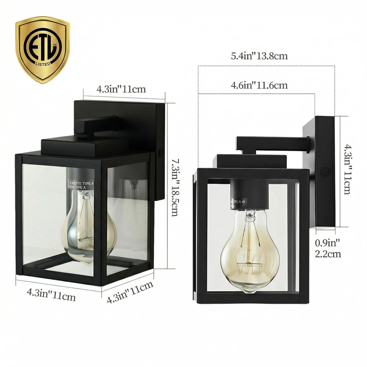 7" Classic Outdoor Wall Sconce (Matte Black / 7-inch)