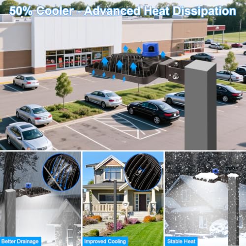 LED Parking Lot Light 350W Flood Light Outdoor 525000lm Dusk to Dawn 5000K Adjustable Trunion Mount Yard Area Lighting Commercial Wall Mount LED Shoebox Lighting for Shop Garage Barn Warehouse (350W-1 Pack-Trunion Mount)