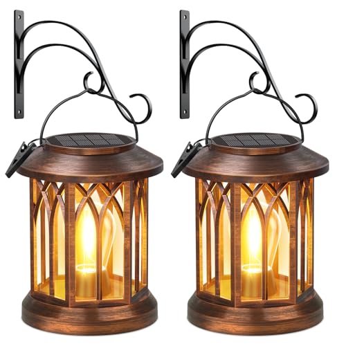Solar Lanterns Outdoor Waterproof Lights (Classic Copper / 2 Pack)