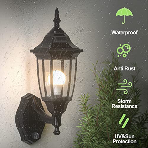 Dusk to Dawn Plastic Outdoor Wall Light Fixtures (Black / Dusk to Dawn-Plastic)