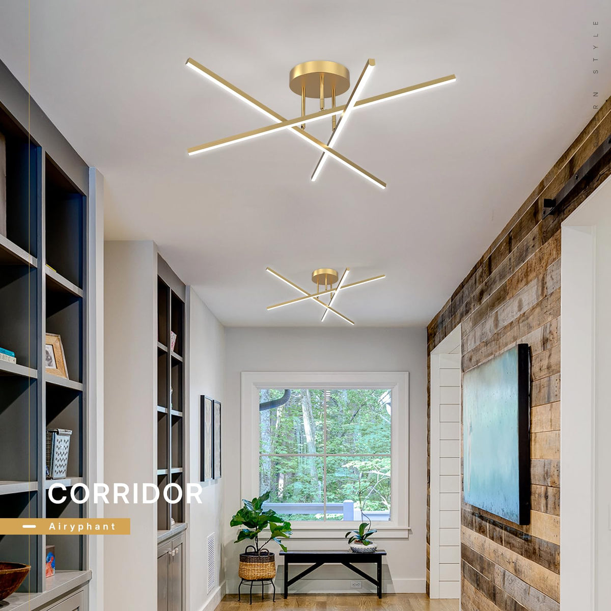 Gold LED Chandelier (Gold-A / 3 Lights - 3CCT - 23.82")