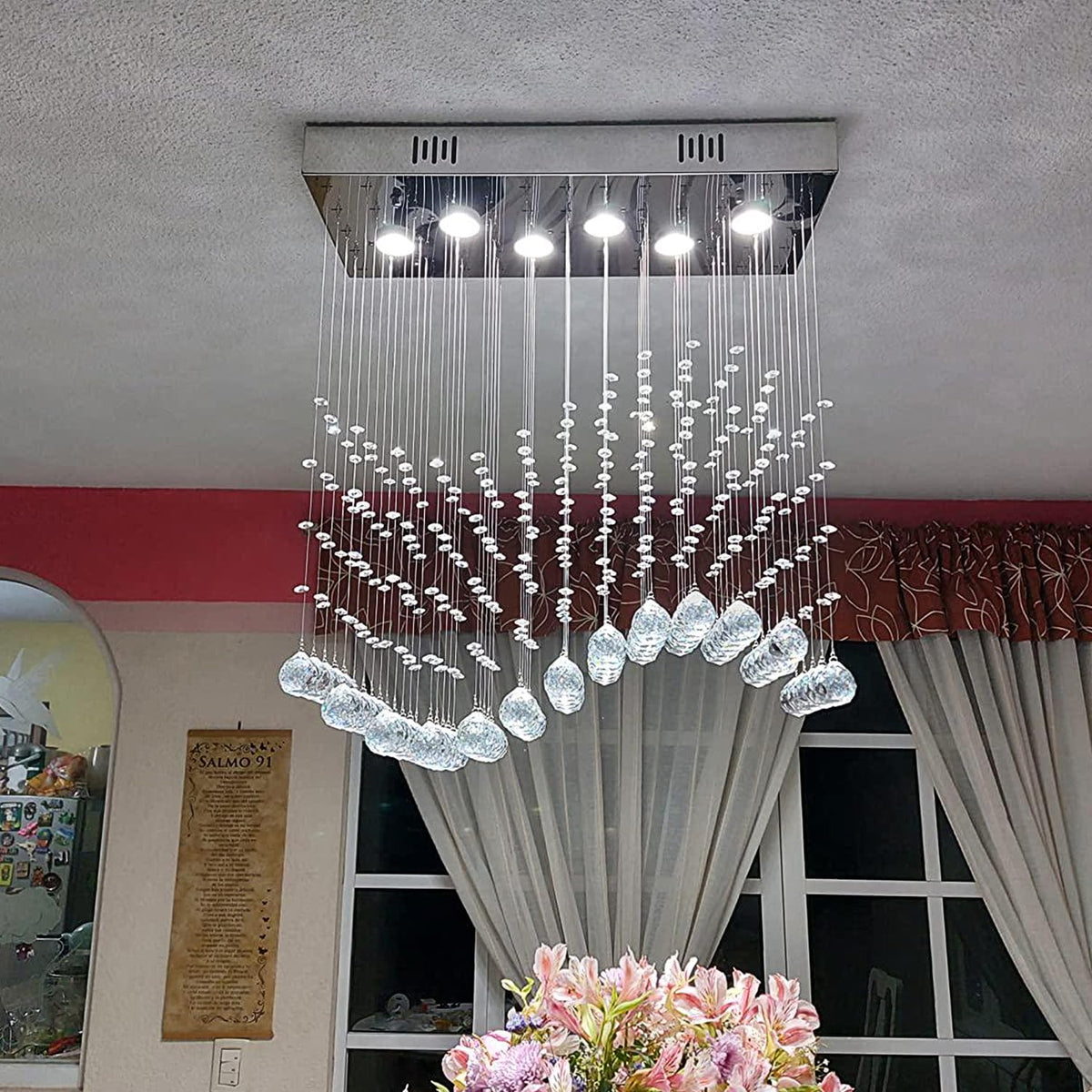 Modern Wave Chandelier (01-Silver-L23.6" x W9.8" x H27.56")