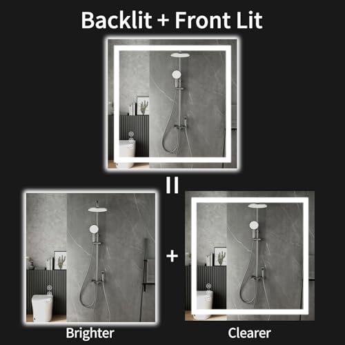 36"x36" LED Bathroom Mirror with Lights (36"L x 36"W)