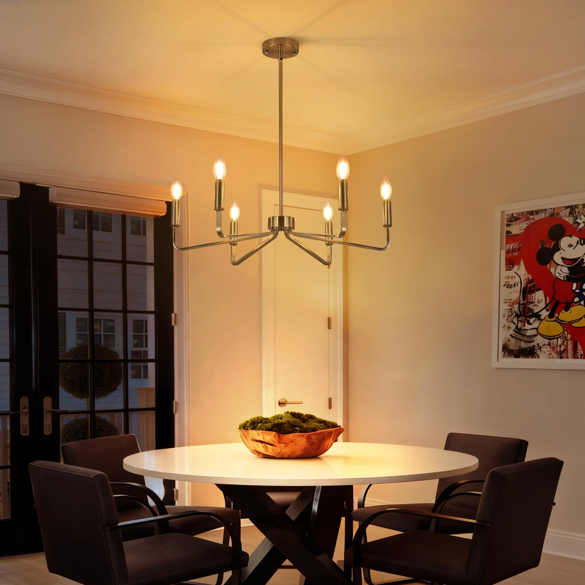 6 Light Brushed Nickel Chandeliers for Dining Room (Nickle / 6-Light)