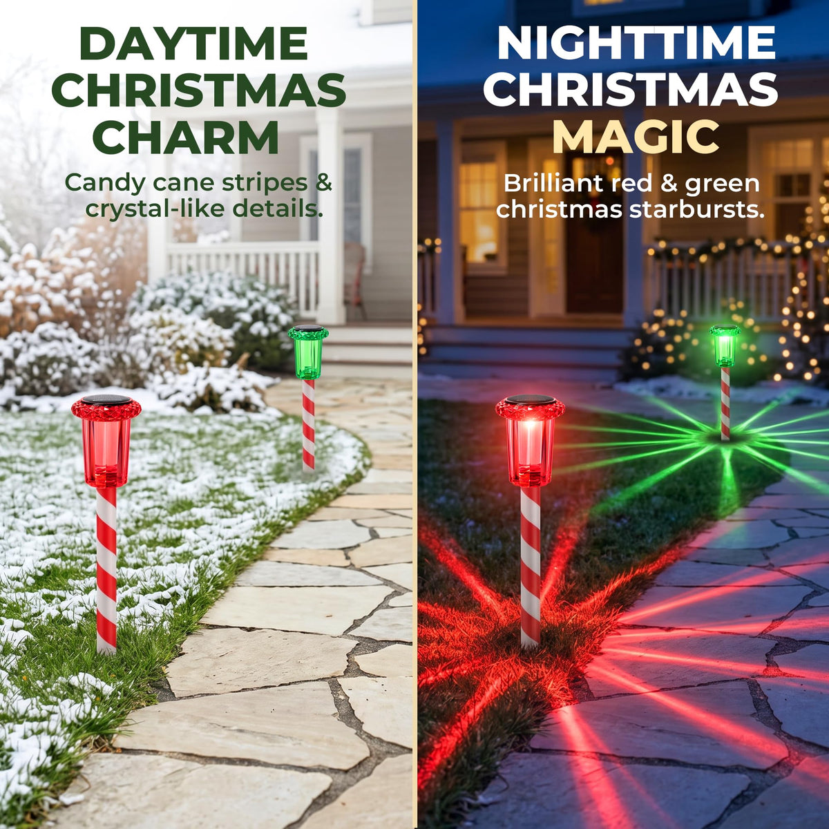 Solar Christmas Pathway Lights (Red Green)